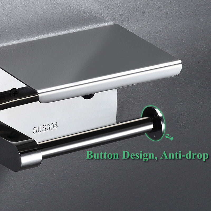 Free-punch 304Stainless Steel Toilet Paper Roll Holder Toilet Paper Towel Rack Anti-rust Waterproof Toilet Paper Shelf Dispenser - WELQUEEN HOME DECOR