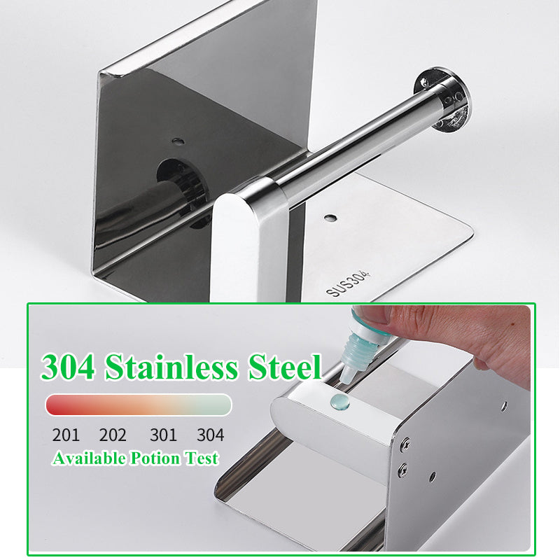 Free-punch 304Stainless Steel Toilet Paper Roll Holder Toilet Paper Towel Rack Anti-rust Waterproof Toilet Paper Shelf Dispenser - WELQUEEN HOME DECOR