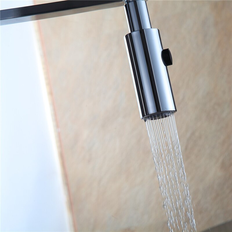 Kitchen Faucet Newly Design 360 Swivel Solid Brass Single Handle Mixer Sink Tap Chrome Hot and Cold Water Kitchen Faucet - WELQUEEN