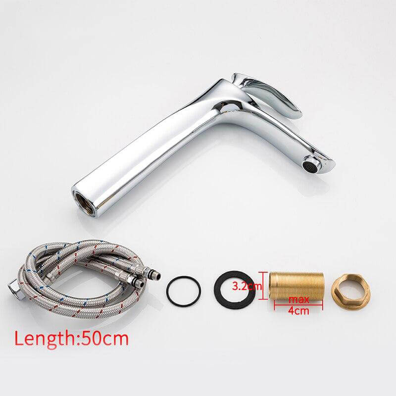 Basin Faucets Bathroom Faucet Hot and Cold Water Basin Mixer Tap Chrome Brass Toilet Sink Water Heightening Crane - WELQUEEN