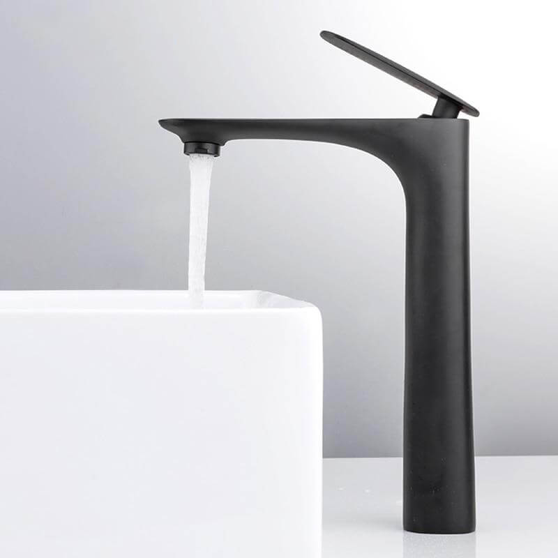 Black Brass Basin Faucet Single Handle Waterfall Basin Mixer Tap Hot & Cold Bathroom Faucets Sink Waterfall Faucet - WELQUEEN