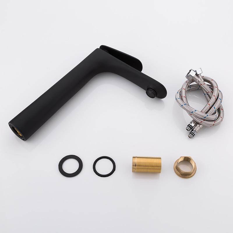 Black Brass Basin Faucet Single Handle Waterfall Basin Mixer Tap Hot & Cold Bathroom Faucets Sink Waterfall Faucet - WELQUEEN