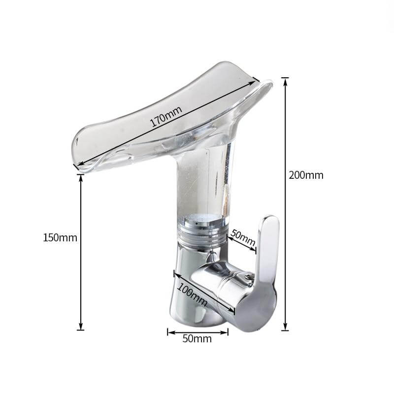 Basin Faucets Waterfall Faucet for Bathroom Basin Mixer Tap Single Handle Sink Mixer Tap Deck Mounted Bathroom Faucet - WELQUEEN