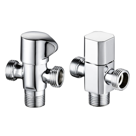 Solid Brass 1 In 2 Out High Quality Triangle Valve Wall Mount Bathroom Toilet Faucet Angle Switch G1/2