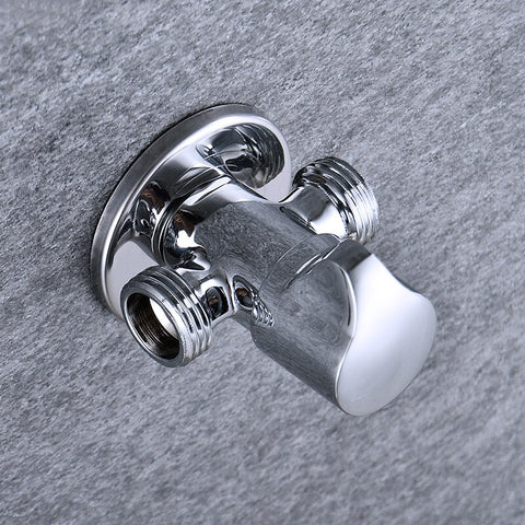 Solid Brass 1 In 2 Out High Quality Triangle Valve Wall Mount Bathroom Toilet Faucet Angle Switch G1/2