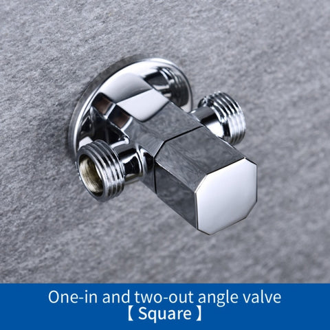 Solid Brass 1 In 2 Out High Quality Triangle Valve Wall Mount Bathroom Toilet Faucet Angle Switch G1/2