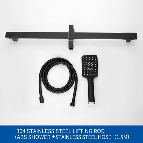 High Quality Black Shower Sliding Bar Wall Mounted Shower Bar Adjustable Sliding Rail Set 3 Function Shower Minimalist Style - WELQUEEN