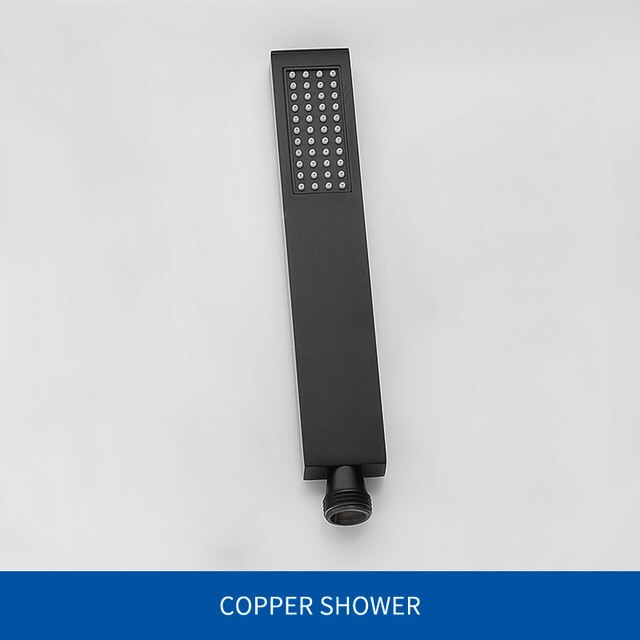 High Quality Square Solid Brass Matte Black Sliding Bar Shower Set Wall Mounted Adjustable Slide Bar with Shower Minimalism - WELQUEEN WELQUEEN HOME DECOR