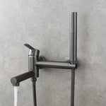 Brass Bathtub Faucet Set Bathroom Wall Mounted Bathtub Faucet with Bidet Sprayer for Showering