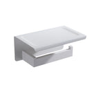 Toilet Paper Holder with Shelf Stainless Steel Paper Roll Holder Wall Mounted Bathroom Hardware Set (Matte Black)