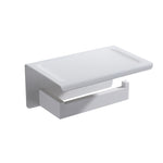 Toilet Paper Holder with Shelf Stainless Steel Paper Roll Holder Wall Mounted Bathroom Hardware Set (Matte Black)