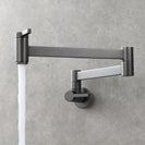 Brass Kitchen Faucet Wall Mount Pot Filler Faucet 360 Rotatable Folding Lengthened with Double Joint Swing Arms Cold Water Tap