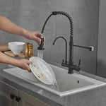 Kitchen Faucets Crane Deck-Mounted Kitchen Tap For Kitchen Water Filter Tap Three Ways Sink Mixer Kitchen Faucet