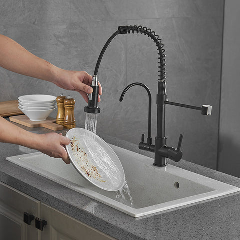 Kitchen Faucets Crane Wall-Mounted Kitchen Tap For Kitchen Water Filter Tap Three Ways Sink Mixer Kitchen Faucet