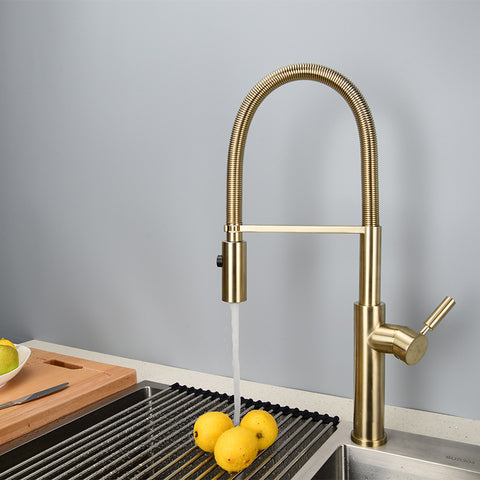 Kitchen Faucet Newly Design 360 Swivel Solid Brass Single Handle Mixer Sink Tap Chrome Hot and Cold Water Kitchen Faucet - WELQUEEN HOME DECOR
