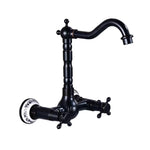 Bathroom Dual Knobs Vessel Sink Faucet | Wall Mounted Basin Mixer Tap Oil Rubbed Bronze