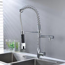 Deck Mounted Water Kitchen Faucet Black Bronze Spring Pull Down Dual Spray Spout Kitchen Mixer Tap
