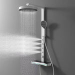 Brass Thermostatic Shower System with Overhead Rainfall & Handheld Spray Water-Saving Multi-Function Spa Bath Fixture