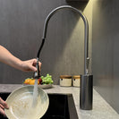 Pull-Out Kitchen Faucet 360° Swivel Chrome Kitchen Sink Faucet Water Drop Brass Single Handle Sink Faucet