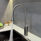 Pull-Out Kitchen Faucet 360° Swivel Chrome Kitchen Sink Faucet Water Drop Brass Single Handle Sink Faucet