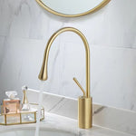 Basin Faucets Modern White Bathroom Faucet Waterfall faucets Single Hole Cold and Hot Water Tap Basin Faucet Mixer Taps
