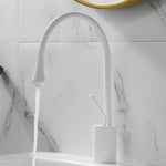 Basin Faucets Modern White Bathroom Faucet Waterfall faucets Single Hole Cold and Hot Water Tap Basin Faucet Mixer Taps
