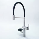 Kitchen Faucet with Cup Washer Pull Down Sprayer Stainless Steel Kitchen Sink Faucet with Deck Plate Glass Rinser Single Hole Brushed Nickel