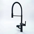 Kitchen Faucet with Cup Washer Pull Down Sprayer Stainless Steel Kitchen Sink Faucet with Deck Plate Glass Rinser Single Hole Brushed Nickel
