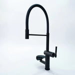 Kitchen Faucet with Cup Washer Pull Down Sprayer Stainless Steel Kitchen Sink Faucet with Deck Plate Glass Rinser Single Hole Brushed Nickel