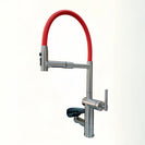 Kitchen Faucet with Cup Washer Pull Down Sprayer Stainless Steel Kitchen Sink Faucet with Deck Plate Glass Rinser Single Hole Brushed Nickel