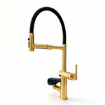 Kitchen Faucet with Cup Washer Pull Down Sprayer Stainless Steel Kitchen Sink Faucet with Deck Plate Glass Rinser Single Hole Brushed Nickel