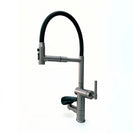 Kitchen Faucet with Cup Washer Pull Down Sprayer Stainless Steel Kitchen Sink Faucet with Deck Plate Glass Rinser Single Hole Brushed Nickel