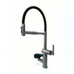Kitchen Faucet with Cup Washer Pull Down Sprayer Stainless Steel Kitchen Sink Faucet with Deck Plate Glass Rinser Single Hole Brushed Nickel