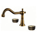 2 Handles 3 Holes Widespread Bathroom Sink Faucet Antique Brass Bathroom Vanity Faucet Basin Mixer Tap Faucet