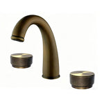 2 Handles 3 Holes Widespread Bathroom Sink Faucet Antique Brass Bathroom Vanity Faucet Basin Mixer Tap Faucet