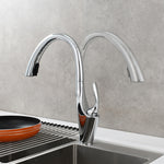 Brass Brushed Chrome Pull-Out Kitchen Faucets with Concealed 360 Degree Rotating Sprayer Deck Mounted Kitchen Tap