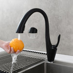 Brass Brushed Chrome Pull-Out Kitchen Faucets with Concealed 360 Degree Rotating Sprayer Deck Mounted Kitchen Tap