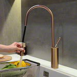 Pull-Out Kitchen Faucet 360° Swivel Chrome Kitchen Sink Faucet Water Drop Brass Single Handle Sink Faucet