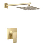 Black Rain Shower System Brass Fixed Shower Head Rain Mixer Shower Combo Wall Mount Shower Trim Kit with Rough-in