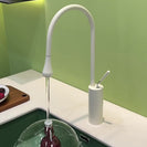 Pull-Out Kitchen Faucet 360° Swivel Chrome Kitchen Sink Faucet Water Drop Brass Single Handle Sink Faucet