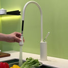 Pull-Out Kitchen Faucet 360° Swivel Chrome Kitchen Sink Faucet Water Drop Brass Single Handle Sink Faucet