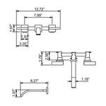 Basin Faucets Brass Sink Faucet Wall Mounted Taps Black Dual Handles Basin Mixer Tap Bathroom Waterfall Faucets