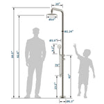 Freestanding Outdoor Shower Kit, Marine Grade 316 Stainless Steel Poolside Shower with Rainfall, Handheld Spray & Foot Rinse, Floor-Mounted Backyard Fixture for Pool Garden Beach