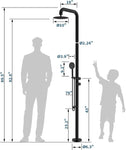 Freestanding Outdoor Shower Kit, Marine Grade 316 Stainless Steel Poolside Shower with Rainfall, Handheld Spray & Foot Rinse, Floor-Mounted Backyard Fixture for Pool Garden Beach