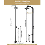 Freestanding Outdoor Shower with Foot Wash,316 Marine Grade Stainless Steel Matte Black Outdoor Shower Kit,Outside Shower with 10'' Rain Shower Head,Outdoor Shower Fixture for Beach Poolside