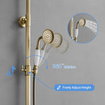 Antique Copper Shower Faucet | Luxury Bathroom Shower Faucet Set 8-inch Round Rainfall Shower Head + Hand Spray + Tub Tap
