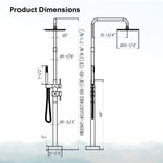 Freestanding Outdoor Shower with Hose Hookup Height Adjustable Free Standing Outdoor Showers for Backyard Poolside Floor Mounted