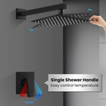 Rain Shower System Brass Fixed Shower Head Rain Mixer Shower Combo Wall Mount Shower Trim Kit with Rough-in Valve