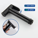 Brushed Rose Gold Hand-held Bidet Sprayer Wall-mount Bathroom Toilet Faucet with Stand Hybrid Hot Cold Water
