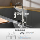 Pull Down Kitchen Faucet with Cup Washer Stainless Steel Kitchen Sink Faucet with Deck Plate Glass Rinser Cleaning Single Hole Faucet